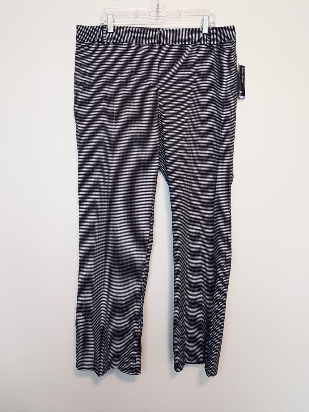 George Black and White Micro-Check Stretch Pants